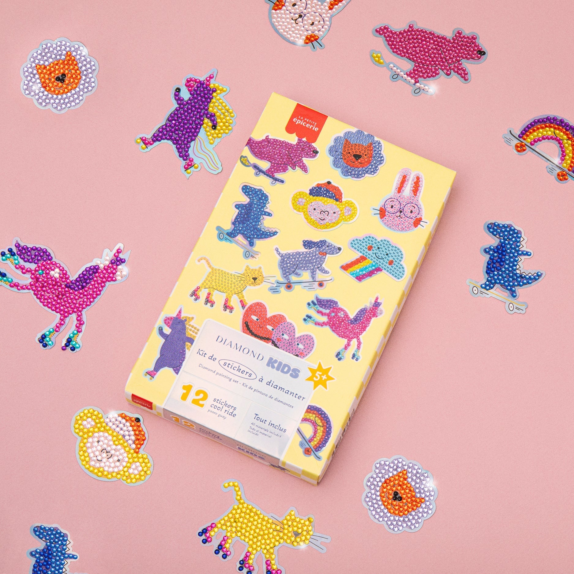 Lot de 12 stickers à diamanter Cool Ride - Kit Diamond Painting Kids